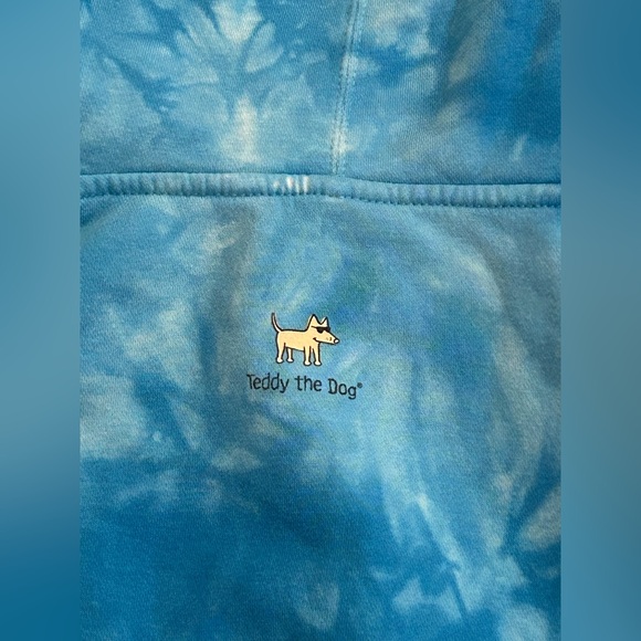Teddy the Dog “Be Kind to Otters” Blue Tie Dye Hoodie - M - Picture 7 of 10